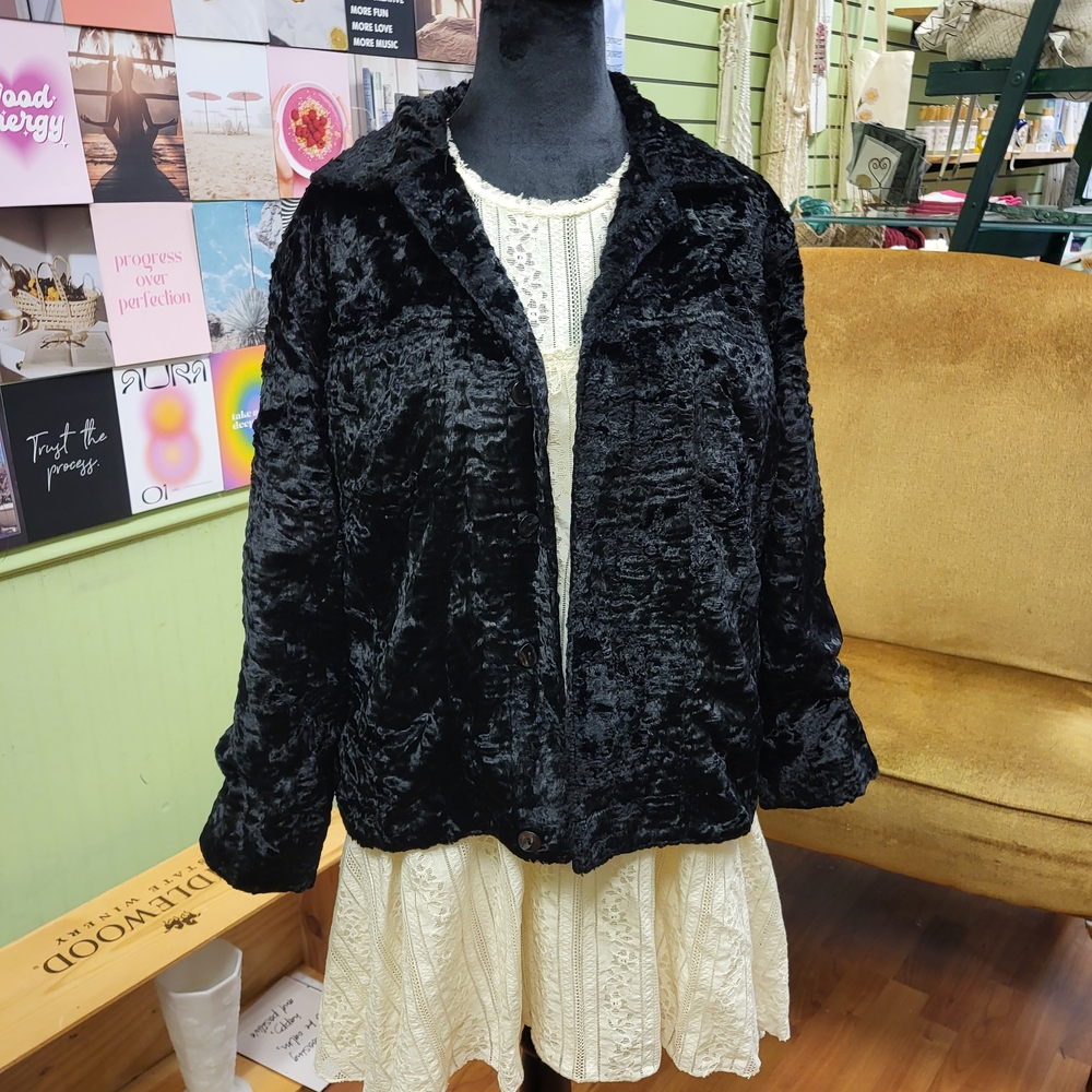 Chico's Midnight Black Teddy Jacket
